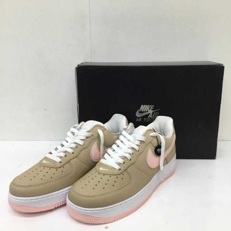 ナイキ NIKE スニーカー スニーカー 845053-201 Air Force 1 Low Retro Linen エアフォース１ リネン 28.0cm ロゴ、文字 白 / ホワイト / X 茶 / ブラウン / X 桃 / ピンク /  メンズ USED 古着 中古 10136411
