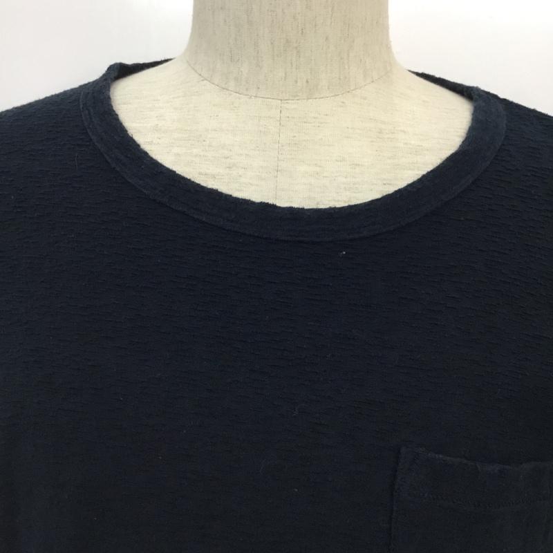 スリック SLICK Tシャツ 半袖 胸ポケット 2 無地 紺 / ネイビー / navy メンズ USED 古着 中古 10046139
