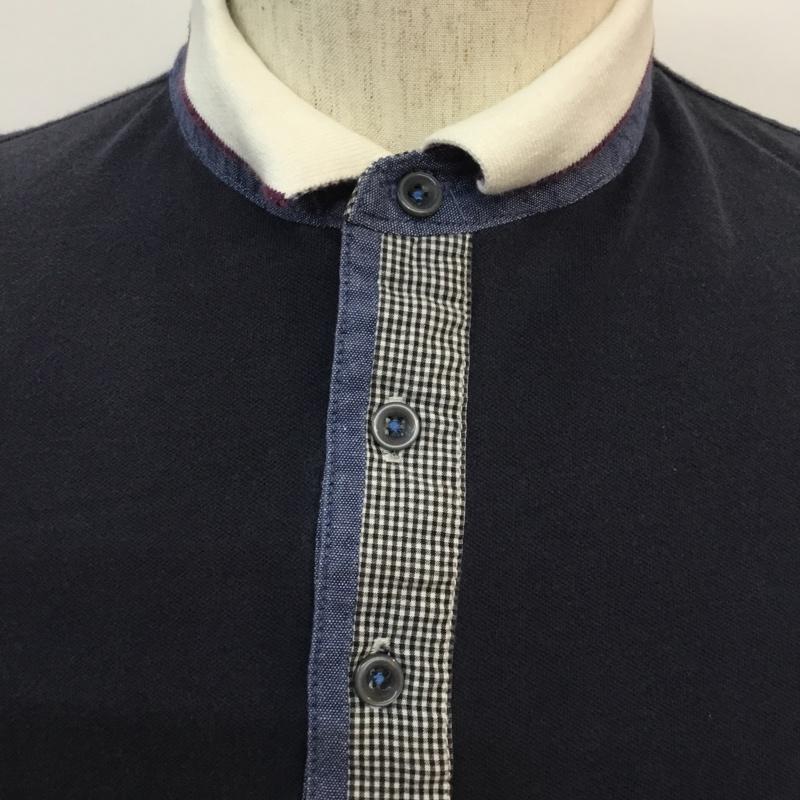チャオパニック CIAOPANIC ポロシャツ 半袖 M 無地 紺 / ネイビー / navy メンズ USED 古着 中古 10046465