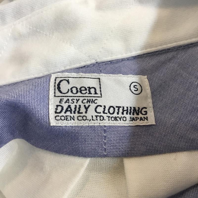 コーエン coen シャツ、ブラウス 七分袖 ボタンダウン S ワンポイント 白 / ホワイト / white メンズ USED 古着 中古 10046540