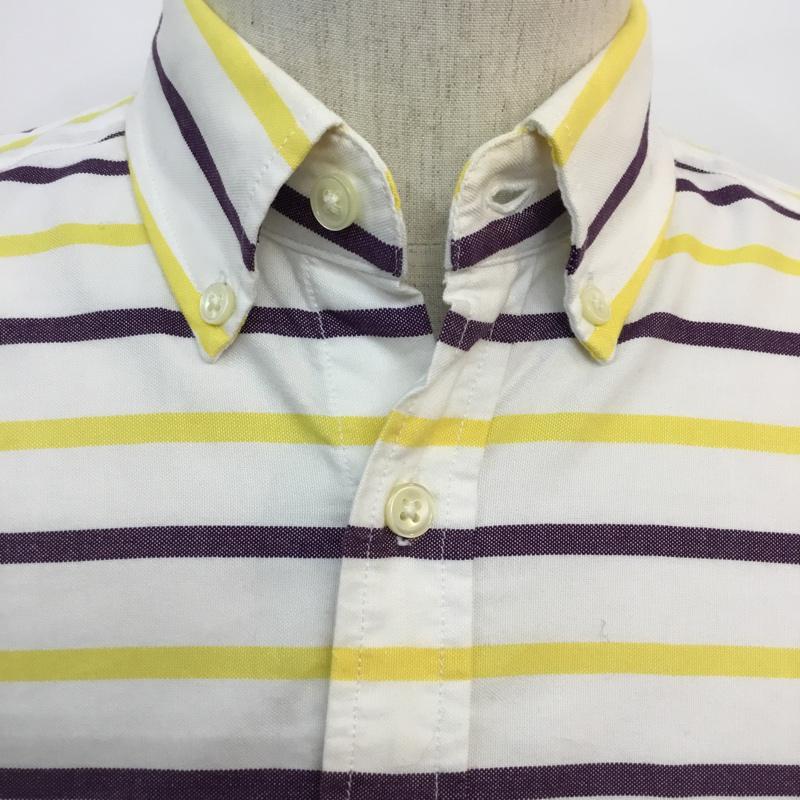 グリーンレーベルリラクシング green label relaxing シャツ、ブラウス 半袖 ボーダーシャツ ボタンダウンシャツ S メンズ USED 古着 中古 10046685