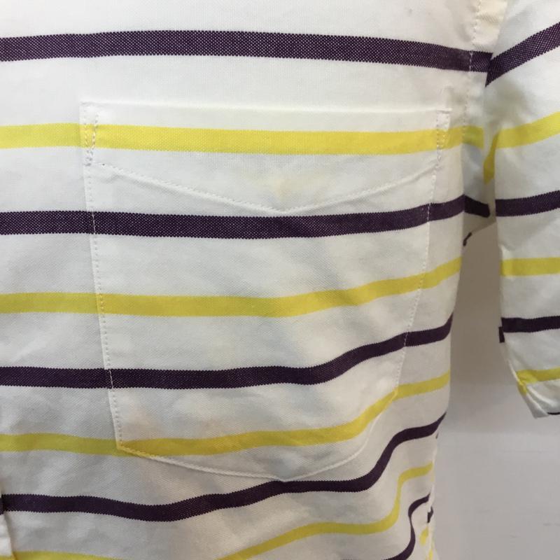 グリーンレーベルリラクシング green label relaxing シャツ、ブラウス 半袖 ボーダーシャツ ボタンダウンシャツ S メンズ USED 古着 中古 10046685