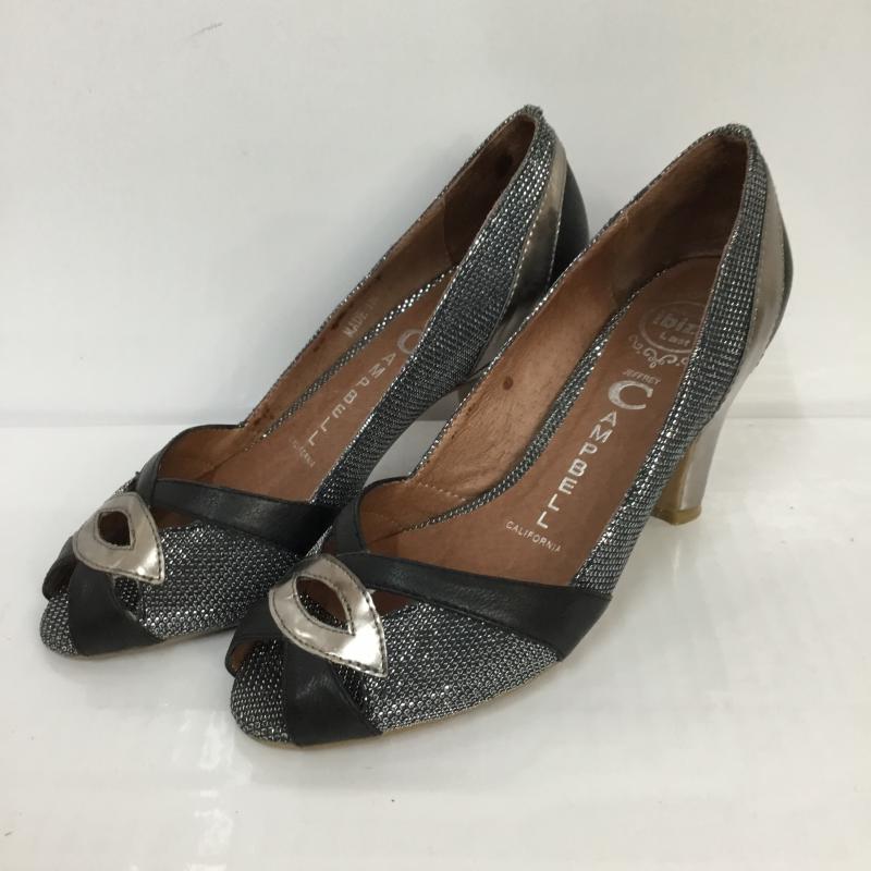 ジェフリーキャンベル Jeffrey Campbell パンプス パンプス オープントゥ ヒール ラメ 無地 黒 / ブラック / black X 銀 / シルバー / silver color レディース USED 古着 中古 10048110