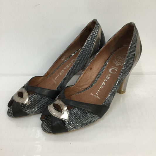 ジェフリーキャンベル Jeffrey Campbell パンプス パンプス オープントゥ ヒール ラメ 無地 黒 / ブラック / black X 銀 / シルバー / silver color レディース USED 古着 中古 10048110