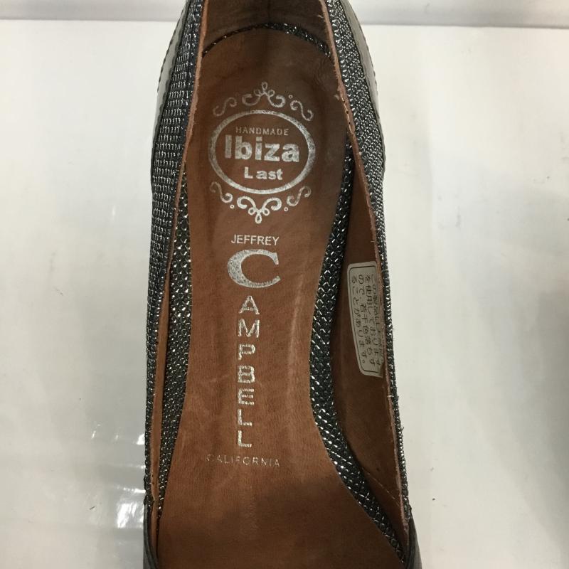 ジェフリーキャンベル Jeffrey Campbell パンプス パンプス オープントゥ ヒール ラメ 無地 黒 / ブラック / black X 銀 / シルバー / silver color レディース USED 古着 中古 10048110