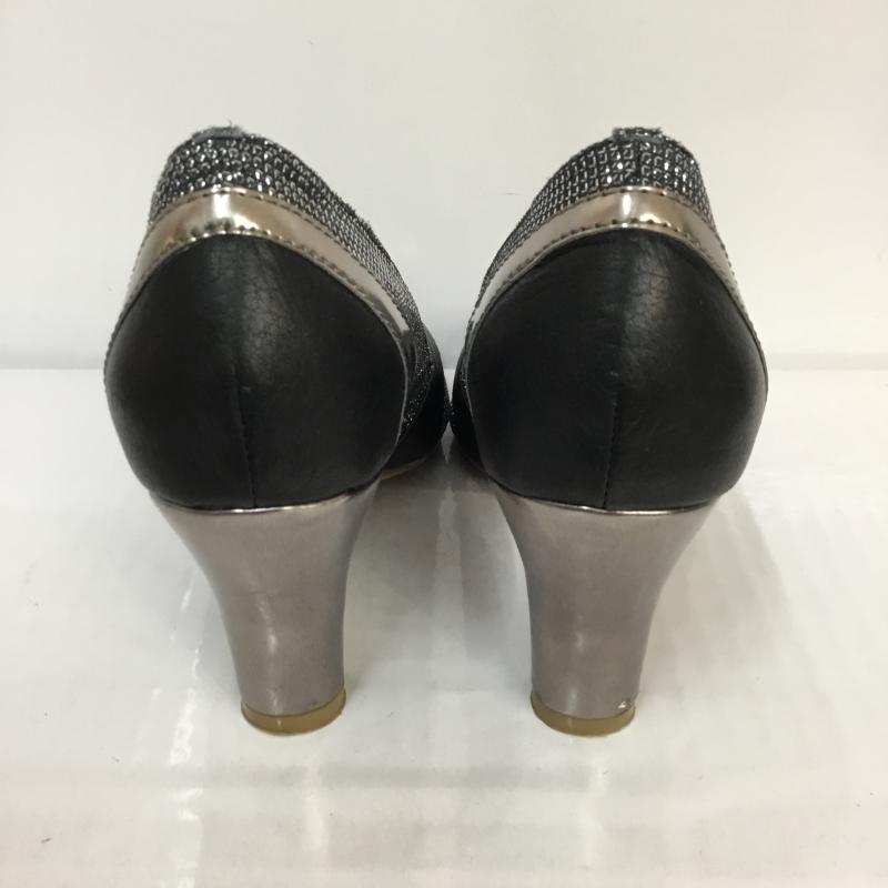 ジェフリーキャンベル Jeffrey Campbell パンプス パンプス オープントゥ ヒール ラメ 無地 黒 / ブラック / black X 銀 / シルバー / silver color レディース USED 古着 中古 10048110