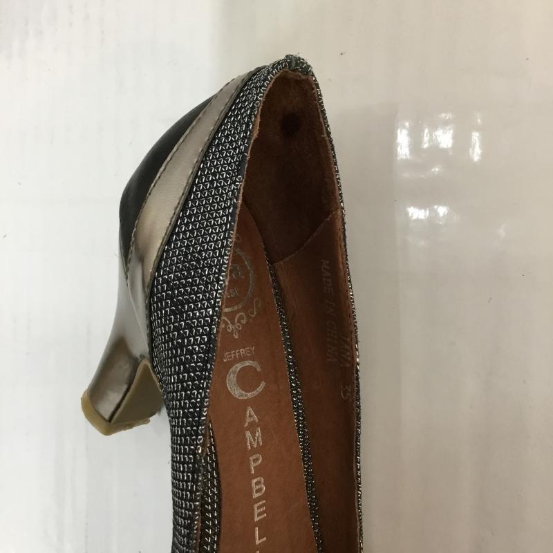 ジェフリーキャンベル Jeffrey Campbell パンプス パンプス オープントゥ ヒール ラメ 無地 黒 / ブラック / black X 銀 / シルバー / silver color レディース USED 古着 中古 10048110