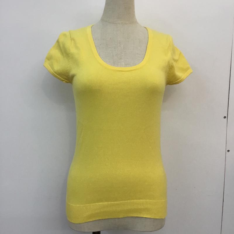 アプワイザー・リッシェ Apuweiser-riche カットソー 半袖 クルーネック フレンチスリーブ 2 無地 黄 / イエロー / yellow レディース USED 古着 中古 10049158