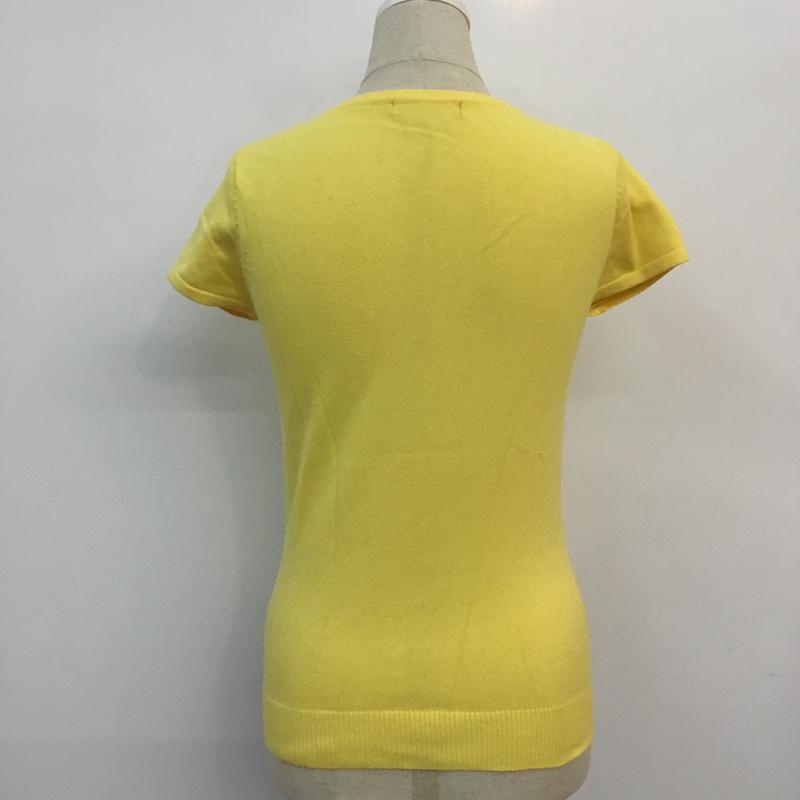 アプワイザー・リッシェ Apuweiser-riche カットソー 半袖 クルーネック フレンチスリーブ 2 無地 黄 / イエロー / yellow レディース USED 古着 中古 10049158
