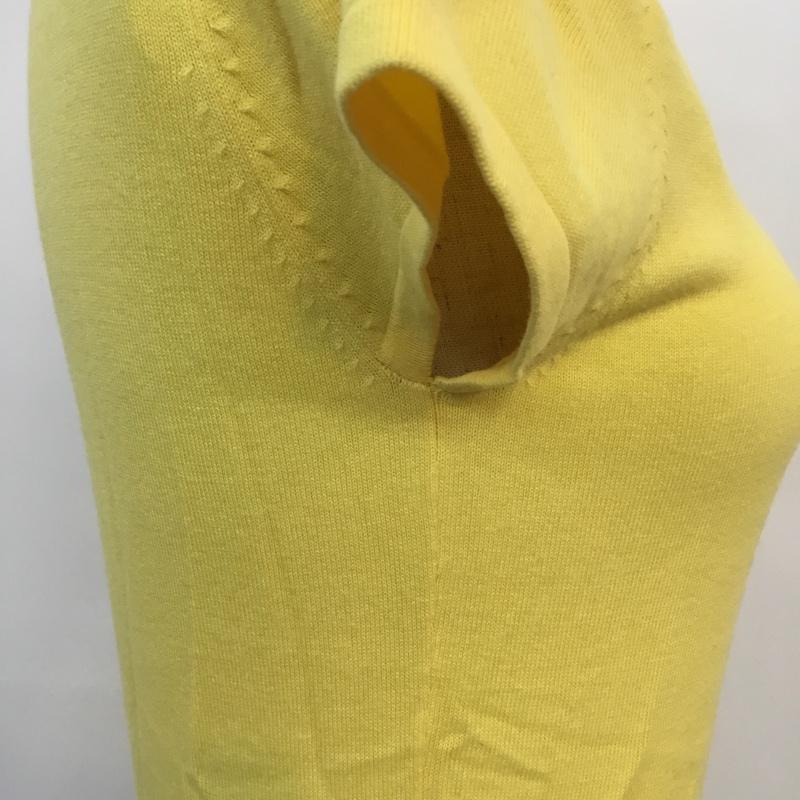 アプワイザー・リッシェ Apuweiser-riche カットソー 半袖 クルーネック フレンチスリーブ 2 無地 黄 / イエロー / yellow レディース USED 古着 中古 10049158