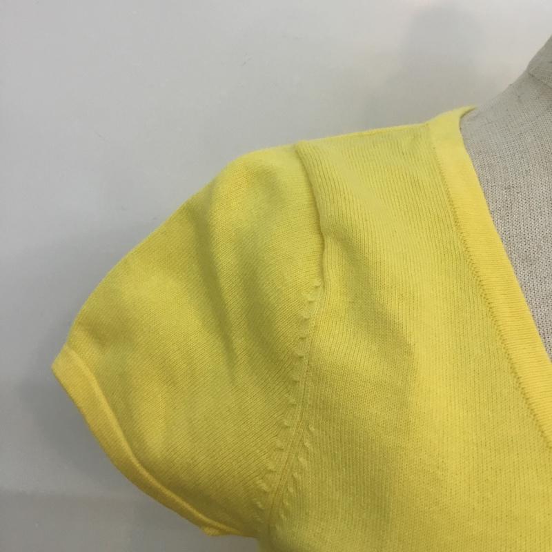 アプワイザー・リッシェ Apuweiser-riche カットソー 半袖 クルーネック フレンチスリーブ 2 無地 黄 / イエロー / yellow レディース USED 古着 中古 10049158