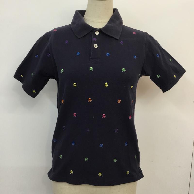 ビームスボーイ BEAMS BOY ポロシャツ 半袖 FREE 刺繍 紺 / ネイビー / navy レディース USED 古着 中古 10049226