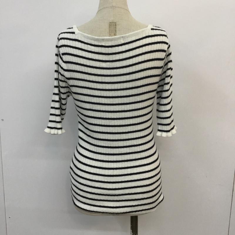 レトロガール RETRO GIRL カットソー 半袖 ボーダー M ボーダー柄 白 / ホワイト / white X 紺 / ネイビー / navy レディース USED 古着 中古 10049232