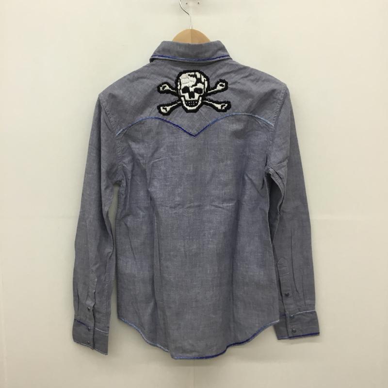 アコースティック ACOUSTIC シャツ、ブラウス 長袖 S 刺繍 青 / ブルー / blue メンズ USED 古着 中古 10067140