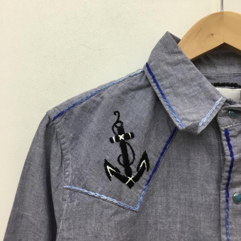 アコースティック ACOUSTIC シャツ、ブラウス 長袖 S 刺繍 青 / ブルー / blue メンズ USED 古着 中古 10067140
