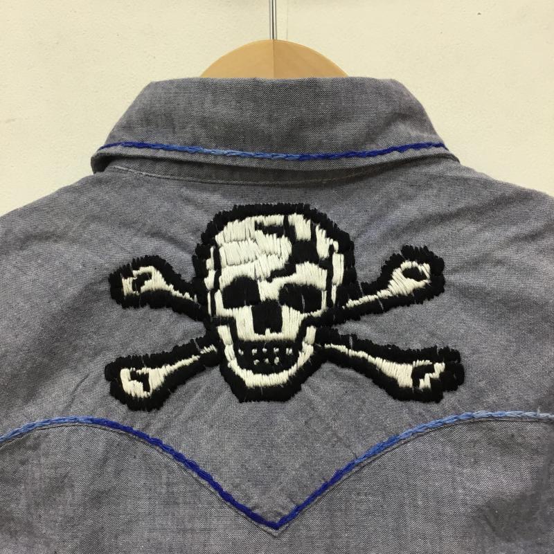 アコースティック ACOUSTIC シャツ、ブラウス 長袖 S 刺繍 青 / ブルー / blue メンズ USED 古着 中古 10067140