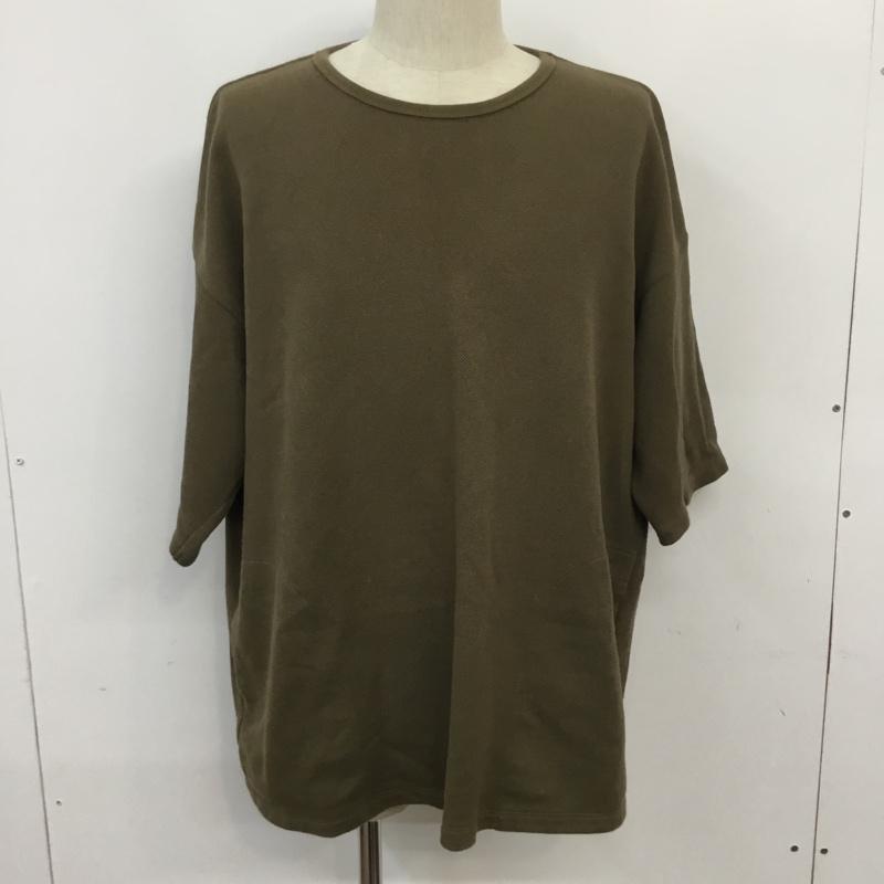 クロ KURO カットソー 半袖 962861 鹿の子 オーバーサイズ ビッグTシャツ 0 無地 カーキ / カーキ /  メンズ USED 古着 中古 10069239