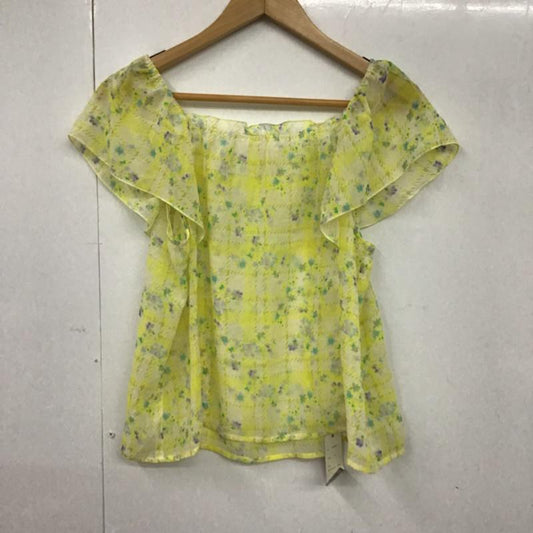 ダブルクローゼット w closet カットソー 半袖 263552 シフォン タグ付き FREE 花柄 黄 / イエロー / yellow レディース USED 古着 中古 10072757