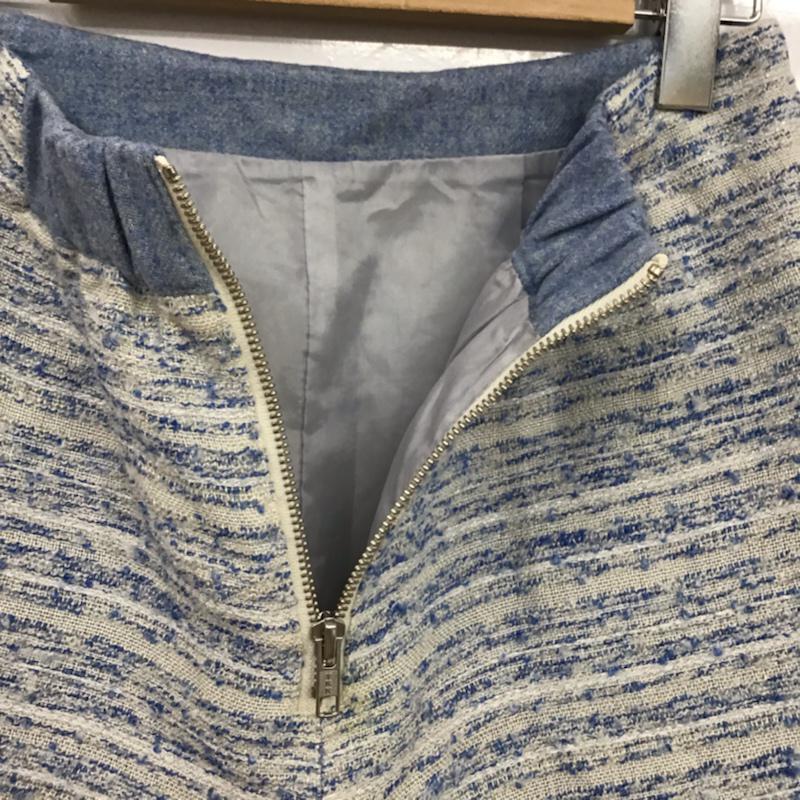 ラボラトリーワーク laboratory work パンツ ショートパンツ ツイード調 M  白 / ホワイト / white X 水色 / ライトブルー / レディース USED 古着 中古 10072843