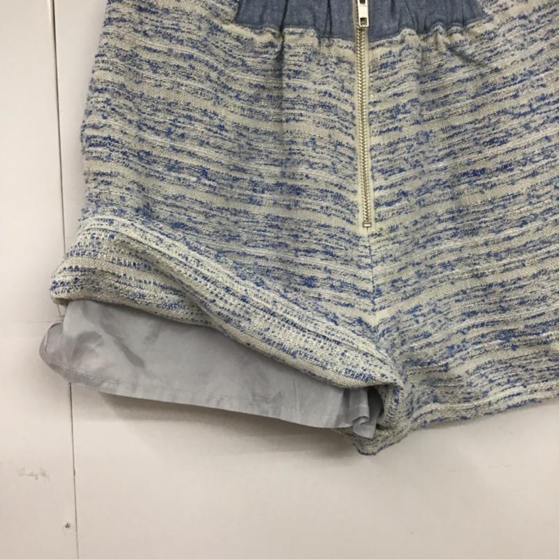 ラボラトリーワーク laboratory work パンツ ショートパンツ ツイード調 M  白 / ホワイト / white X 水色 / ライトブルー / レディース USED 古着 中古 10072843