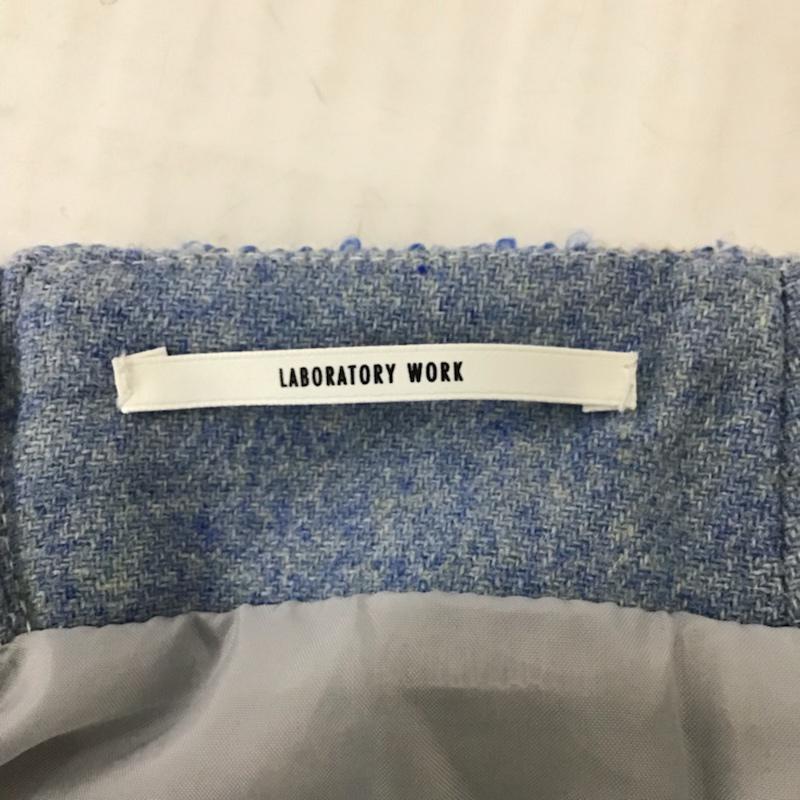 ラボラトリーワーク laboratory work パンツ ショートパンツ ツイード調 M  白 / ホワイト / white X 水色 / ライトブルー / レディース USED 古着 中古 10072843