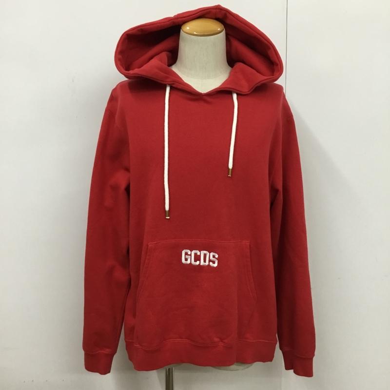 ジーシーディーエス GCDS パーカー 長袖 FW18M020057 プルオーバー フーディー M ロゴ、文字 赤 / レッド / red メンズ USED 古着 中古 10083388