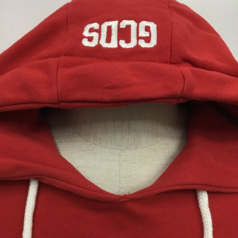 ジーシーディーエス GCDS パーカー 長袖 FW18M020057 プルオーバー フーディー M ロゴ、文字 赤 / レッド / red メンズ USED 古着 中古 10083388