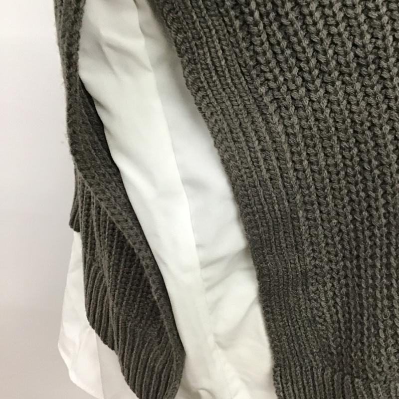 アズノゥアズ as know as ニット、セーター 長袖 FREE 無地 灰 / グレー / gray X 白 / ホワイト / white レディース USED 古着 中古 10087651