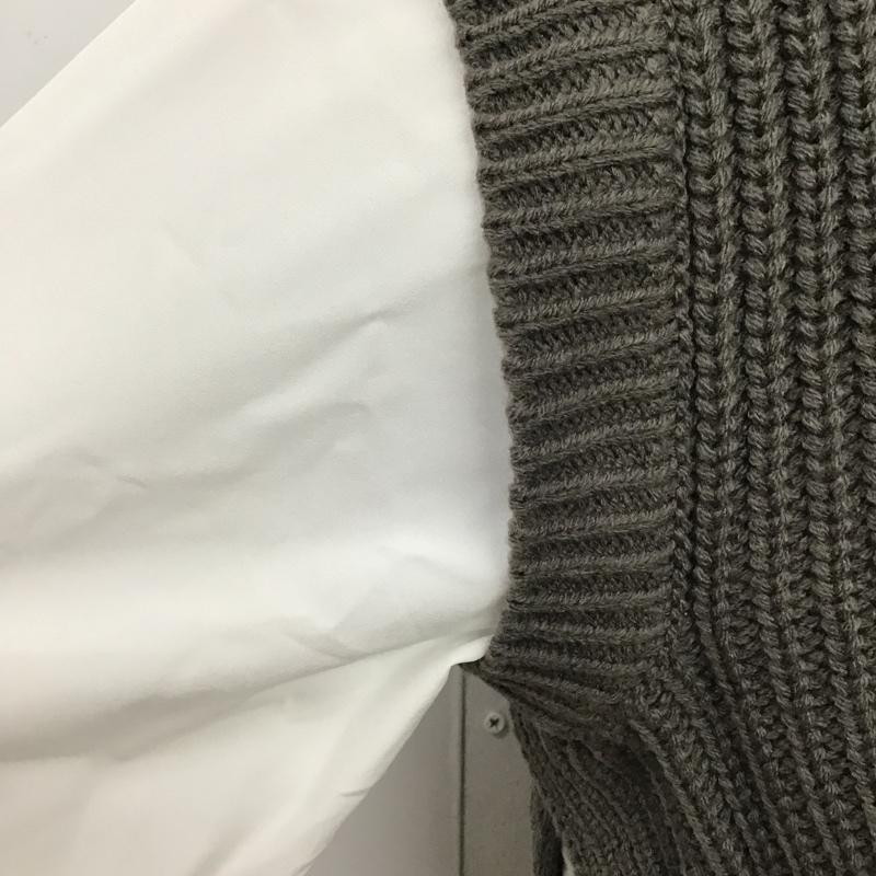 アズノゥアズ as know as ニット、セーター 長袖 FREE 無地 灰 / グレー / gray X 白 / ホワイト / white レディース USED 古着 中古 10087651