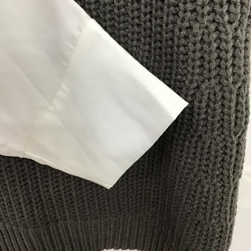 アズノゥアズ as know as ニット、セーター 長袖 FREE 無地 灰 / グレー / gray X 白 / ホワイト / white レディース USED 古着 中古 10087651