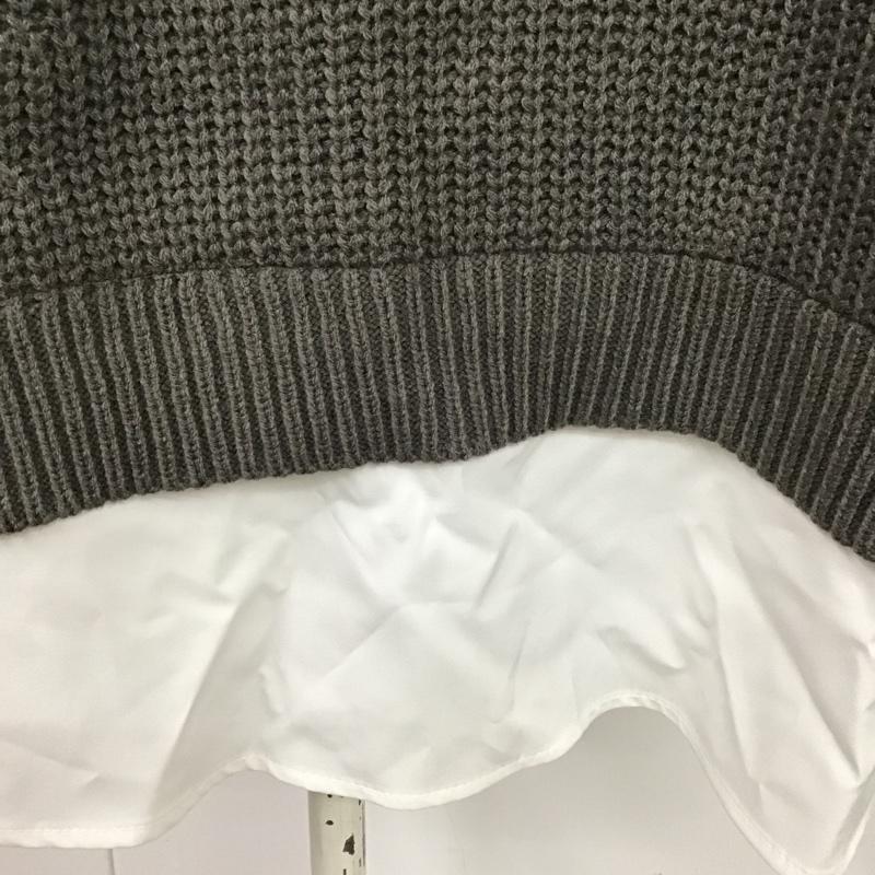 アズノゥアズ as know as ニット、セーター 長袖 FREE 無地 灰 / グレー / gray X 白 / ホワイト / white レディース USED 古着 中古 10087651