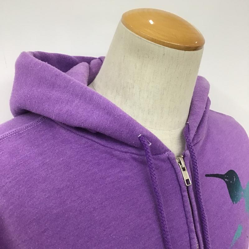 古着 USED パーカー 長袖 裏起毛 フルジップ 2 紫 / パープル / purple メンズ USED 古着 中古 10090173