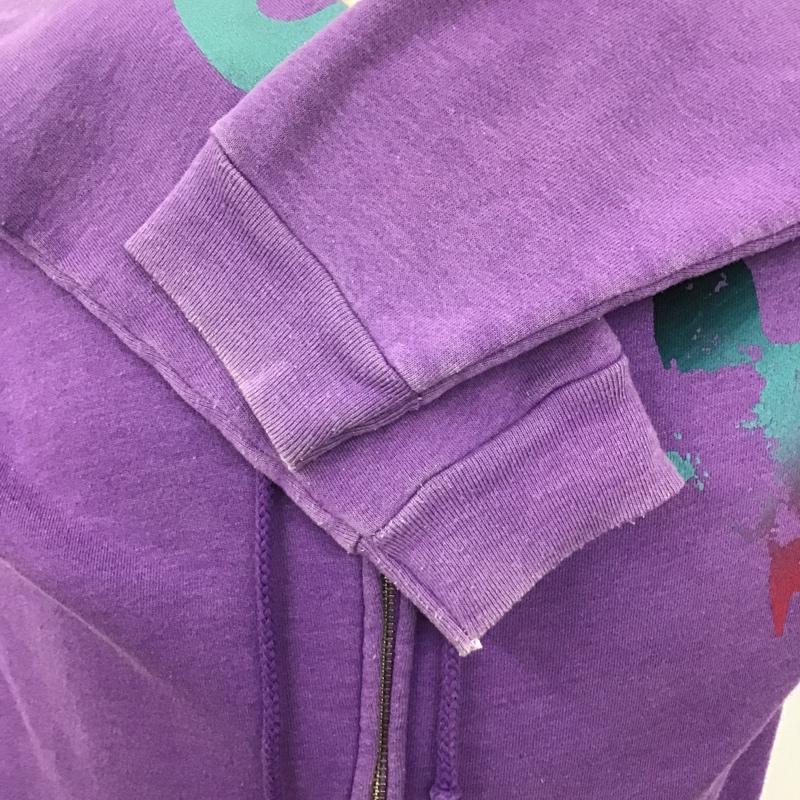 古着 USED パーカー 長袖 裏起毛 フルジップ 2 紫 / パープル / purple メンズ USED 古着 中古 10090173