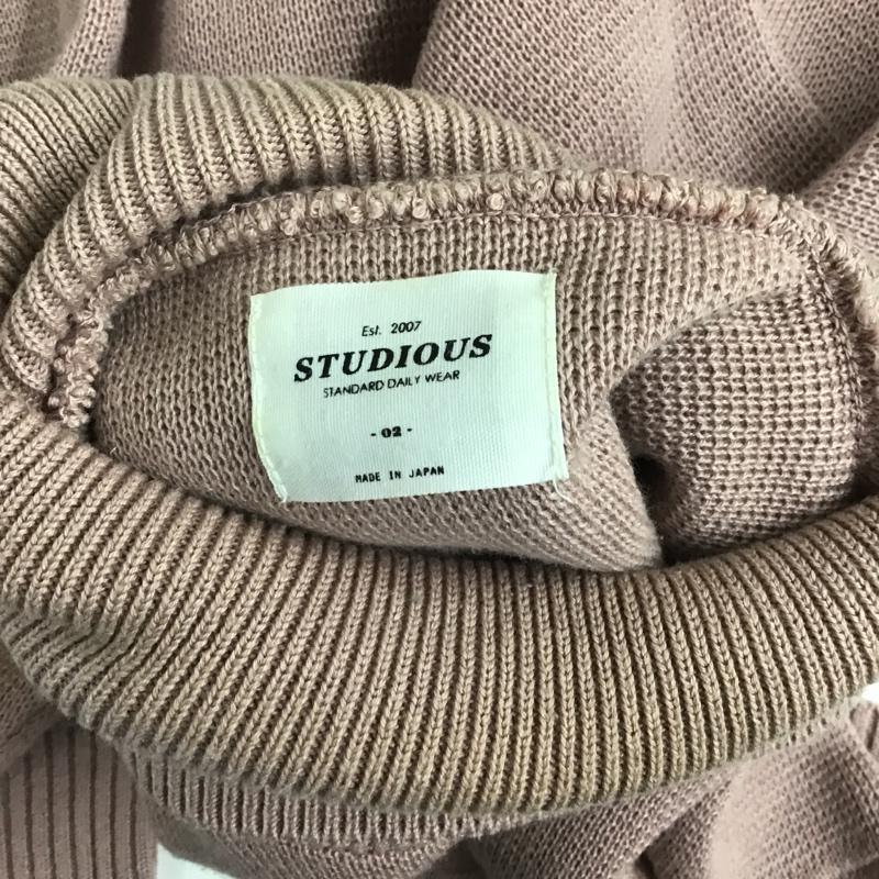 ステュディオス STUDIOUS ニット、セーター 長袖 107430004 ハイネックセーター 2 無地 桃 / ピンク / pink メンズ USED 古着 中古 10090192