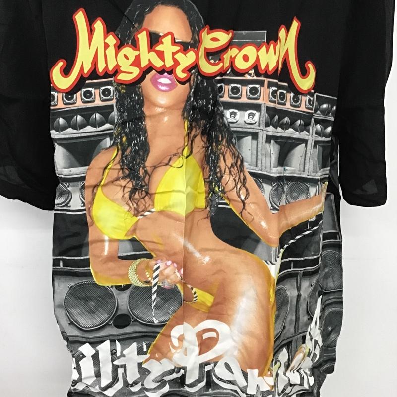 ワコマリア WACKO MARIA シャツ、ブラウス 半袖 MIGHTY CROWN SS HAWAIIAN SHIRT L  黒 / ブラック / black メンズ USED 古着 中古 10090656