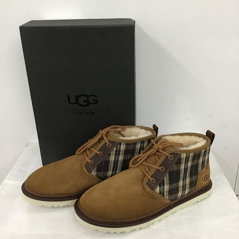 アグ UGG ブーツ ショートブーツ 1098816 NEUMEL PENDLETON PLAID BOOT 29cm 箱有 29.0cm ロゴ、文字 X チェック キャメル / キャメル / メンズ USED 古着 中古 10091197