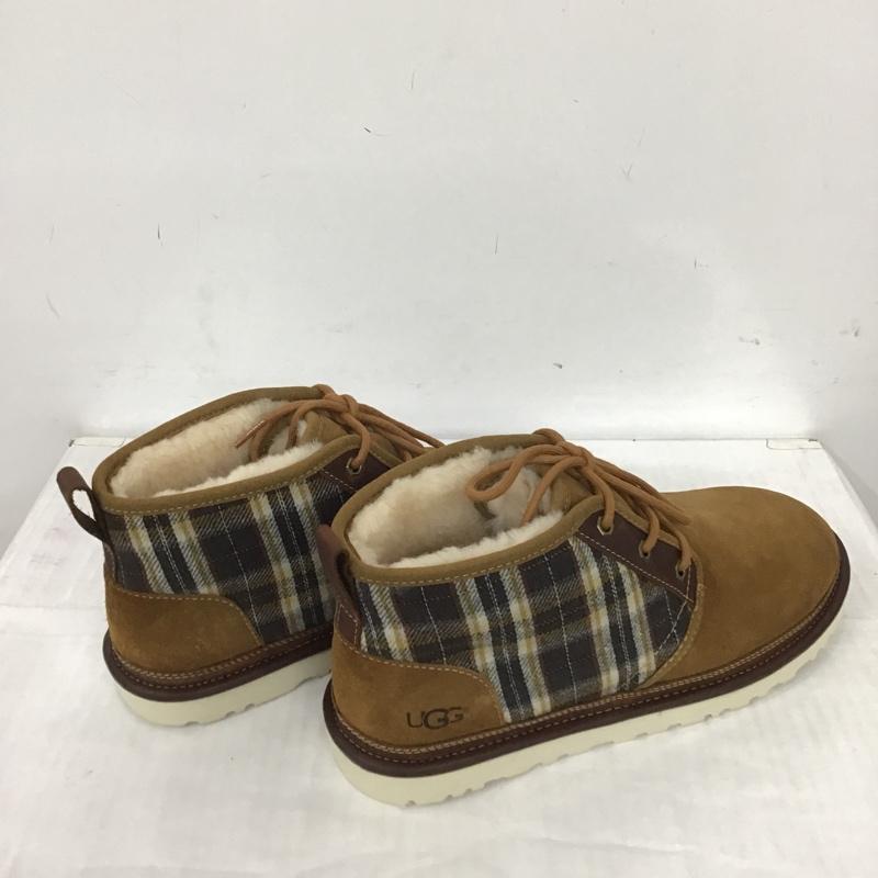 アグ UGG ブーツ ショートブーツ 1098816 NEUMEL PENDLETON PLAID BOOT 29cm 箱有 29.0cm ロゴ、文字 X チェック キャメル / キャメル / メンズ USED 古着 中古 10091197