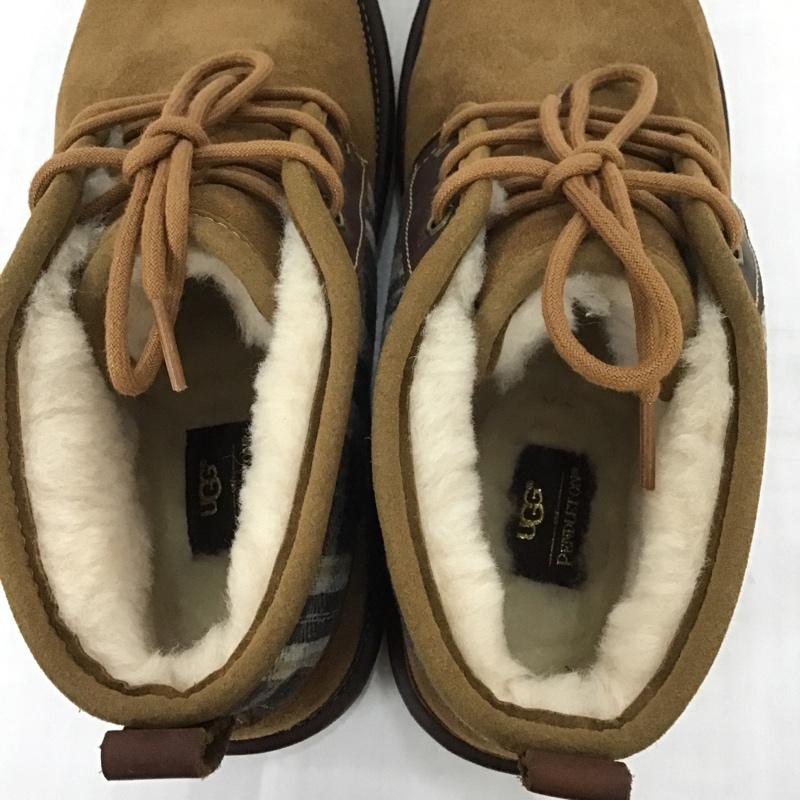 アグ UGG ブーツ ショートブーツ 1098816 NEUMEL PENDLETON PLAID BOOT 29cm 箱有 29.0cm ロゴ、文字 X チェック キャメル / キャメル / メンズ USED 古着 中古 10091197