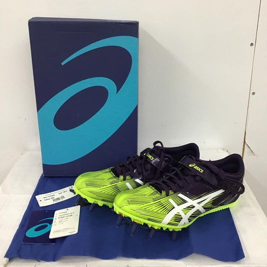アシックス ASICS シューズ シューズ TTTP528-500 HEATSPRINT FR 8 陸上スパイク 28.5cm 箱有 28.5cm ロゴ、文字 紫 / パープル / purple X 黄 / イエロー / yellow メンズ USED 古着 中古 10092634