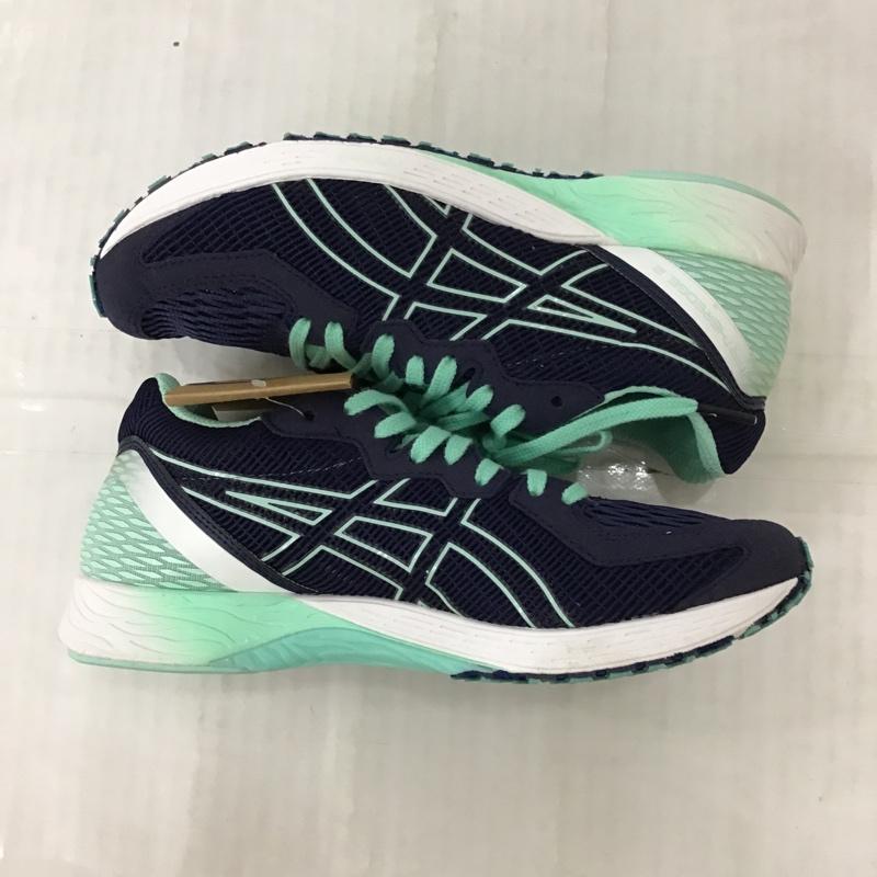 アシックス ASICS スニーカー スニーカー 1012A733 ランニングシューズ TARTHEREDGE2 23cm 箱有 23.0cm ロゴ、文字 紺 / ネイビー / navy X 薄緑 / ライトグリーン / レディース USED 古着 中古 10092990