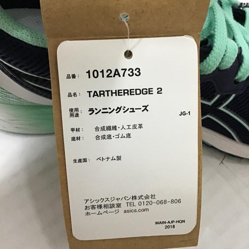 アシックス ASICS スニーカー スニーカー 1012A733 ランニングシューズ TARTHEREDGE2 23cm 箱有 23.0cm ロゴ、文字 紺 / ネイビー / navy X 薄緑 / ライトグリーン / レディース USED 古着 中古 10092990