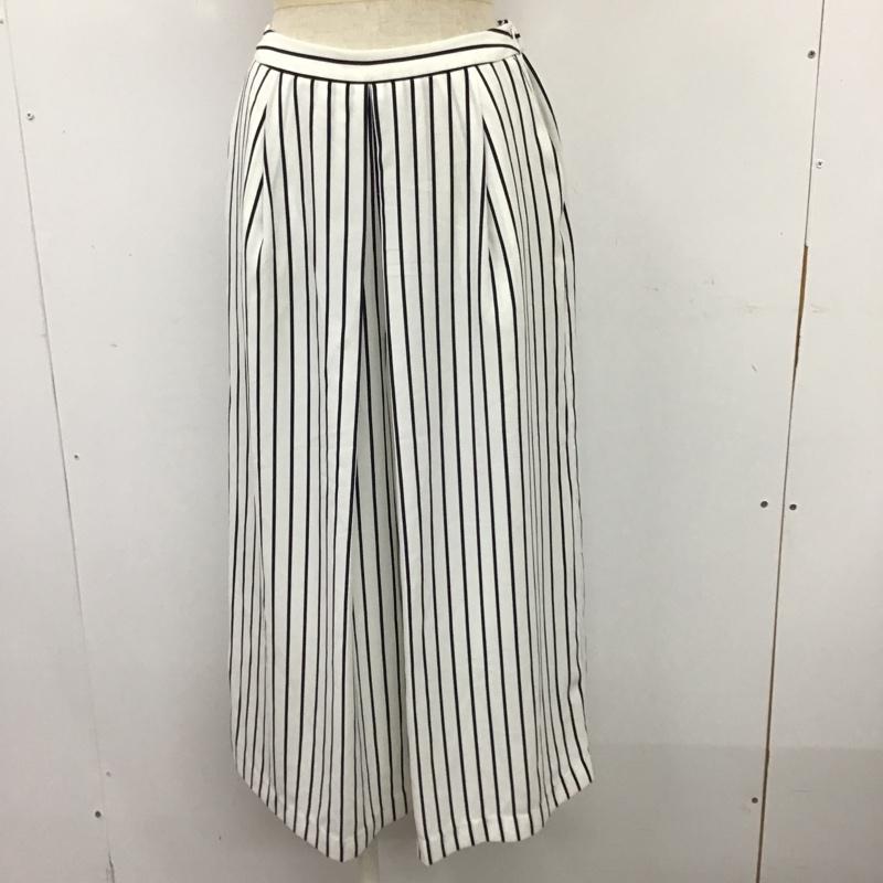 アズールバイマウジー AZUL BY MOUSSY ボトムス ボトムス 2509SB30-0190 ガウチョパンツ M ストライプ 白 / ホワイト / white X 黒 / ブラック / black レディース USED 古着 中古 10094383