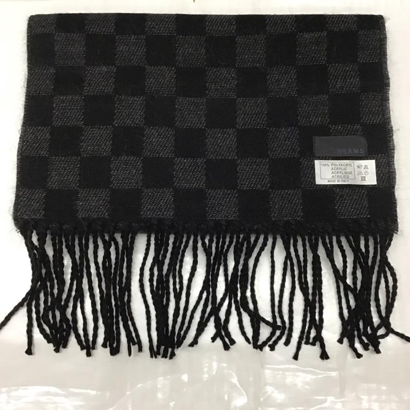 ビームス BEAMS マフラー マフラー チェック 黒 / ブラック / X 灰 / グレー /  メンズ USED 古着 中古 10108640