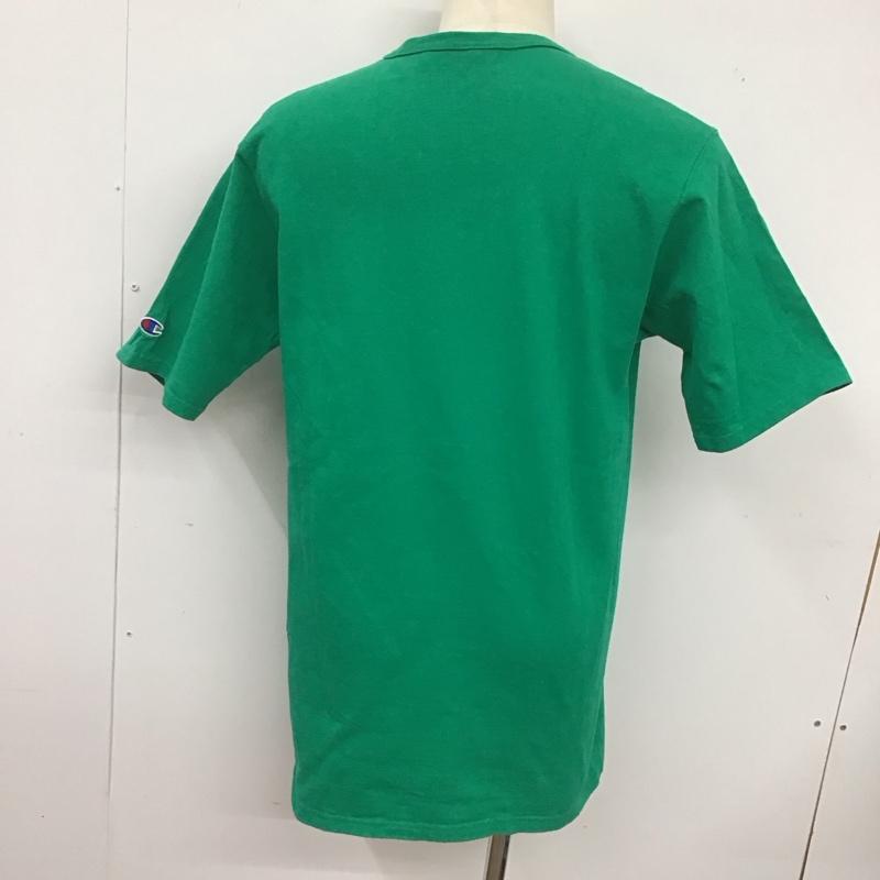 チャンピオン Champion Tシャツ 半袖 半袖カットソー プリントTシャツ クルーネックカットソー L ロゴ、文字 緑 / グリーン /  メンズ USED 古着 中古 10126194