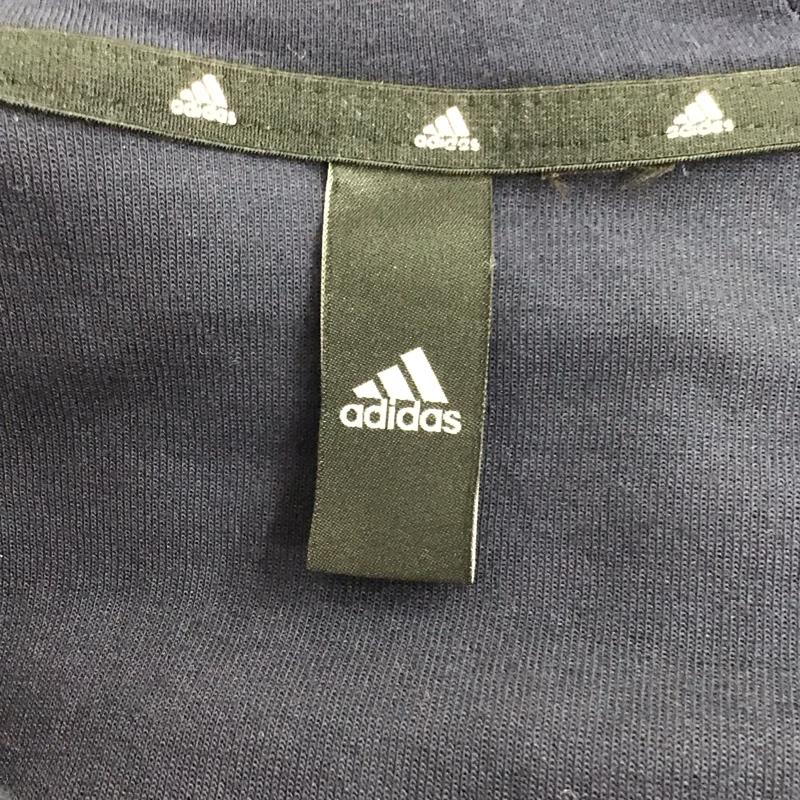 アディダス adidas パーカー 長袖 ジップアップパーカー 長袖パーカー フード付きパーカー ロゴ、文字 紺 / ネイビー /  メンズ USED 古着 中古 10123613