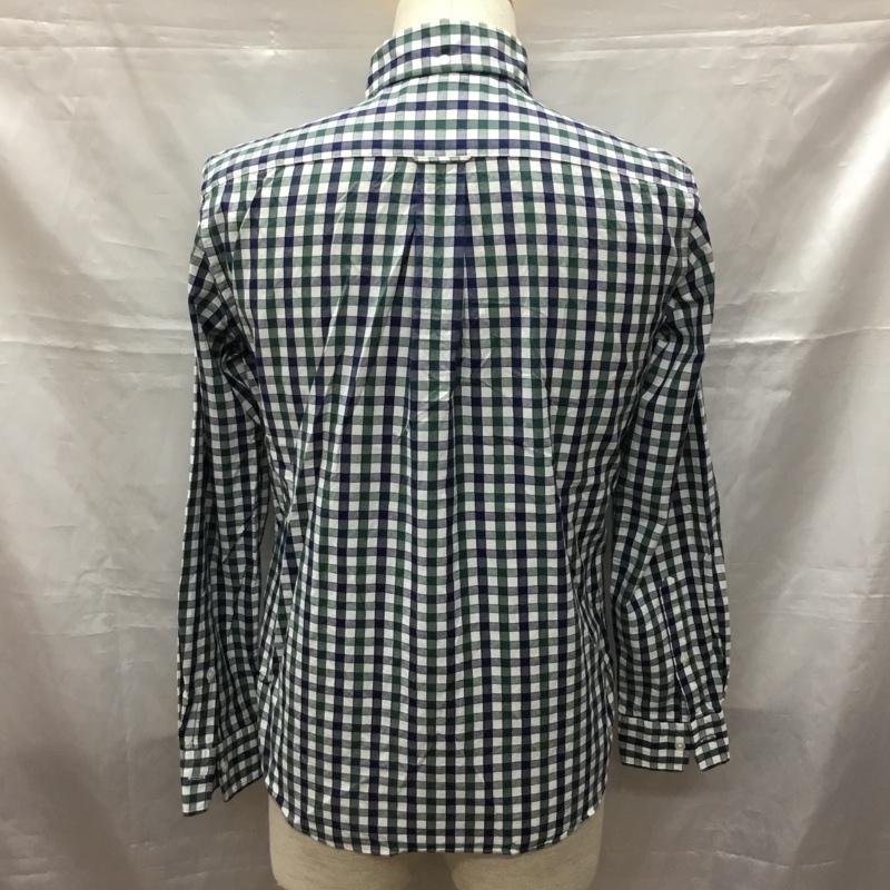 シップス SHIPS シャツ、ブラウス 長袖 111-14-0394 ボタンダウン S チェック 白 / ホワイト / X 緑 / グリーン / X 紺 / ネイビー /  メンズ USED 古着 中古 10116108