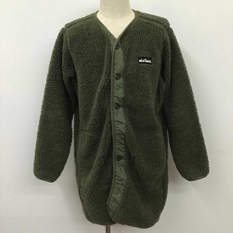 ワイルドシングス WILD THINGS コート コート一般 WT19461N-DI ノーカラーボアコート ミリタリー S 無地 カーキ / カーキ / khaki メンズ USED 古着 中古 10102354
