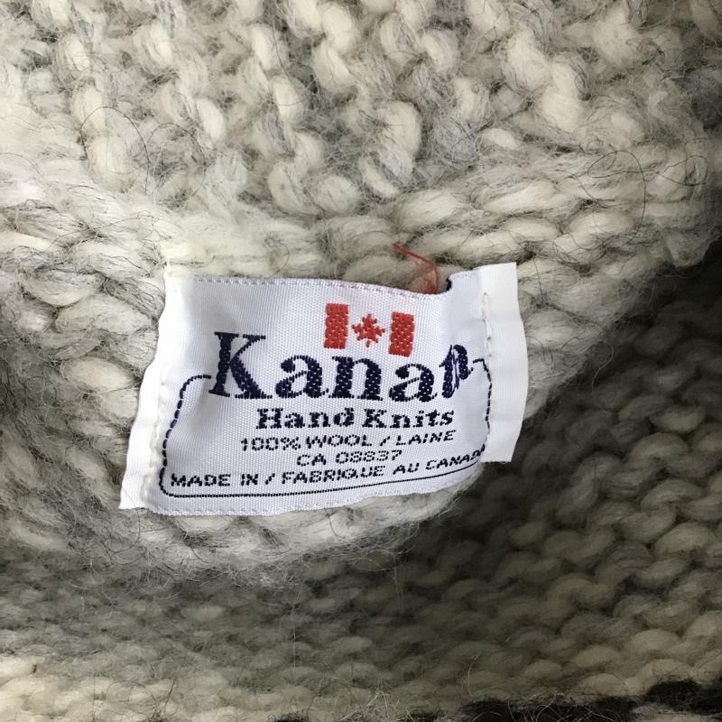 カナタ KANATA ジャケット、上着 ジャンパー、ブルゾン ジップアップニットジャケット カラーニットジャケット アウター 古着 プリント 灰 / グレー / gray メンズ USED 古着 中古 10103274