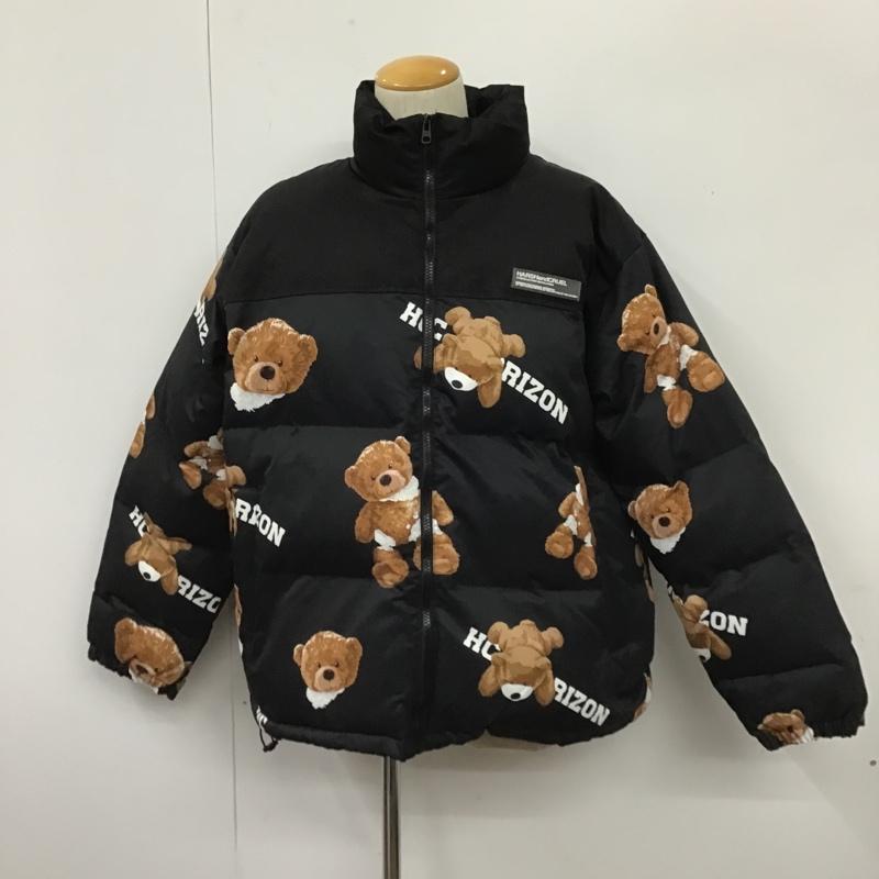古着 USED ジャケット、上着 ジャンパー、ブルゾン ダウンジャケット ジップアップジャケット アウター プリントジャケット L プリント 黒 / ブラック / black メンズ USED 古着 中古 10103357