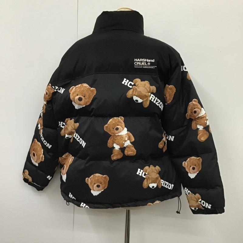 古着 USED ジャケット、上着 ジャンパー、ブルゾン ダウンジャケット ジップアップジャケット アウター プリントジャケット L プリント 黒 / ブラック / black メンズ USED 古着 中古 10103357